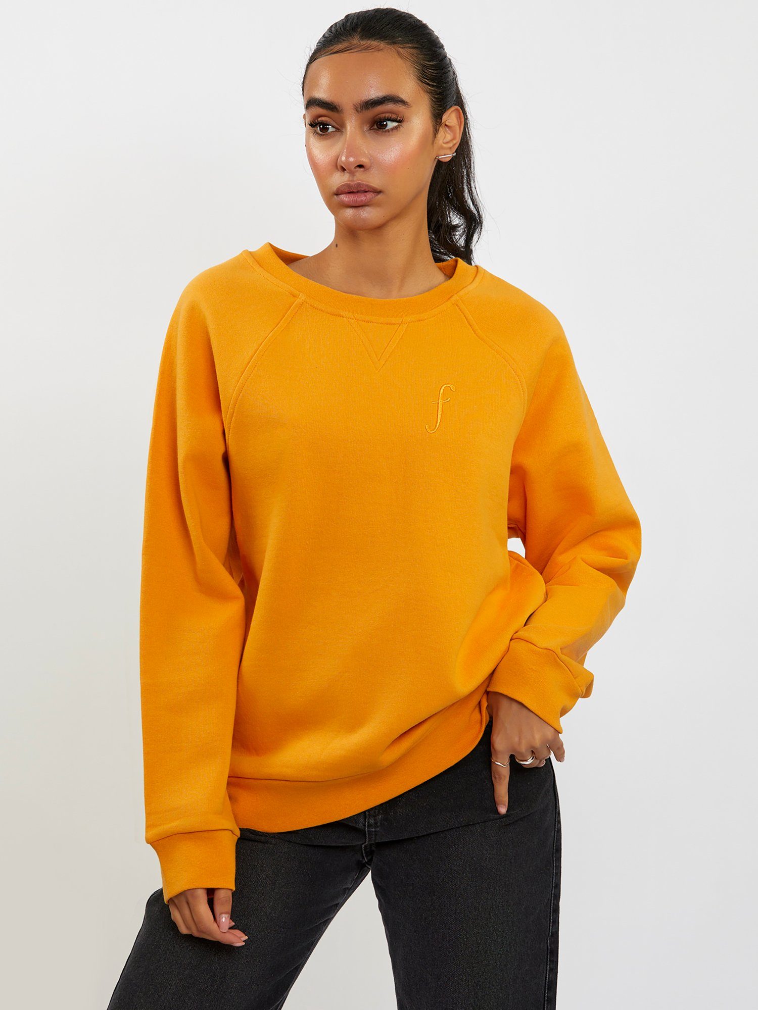 Freshlions Kurzweste Freshlions Sweatshirt orange Embroidery F