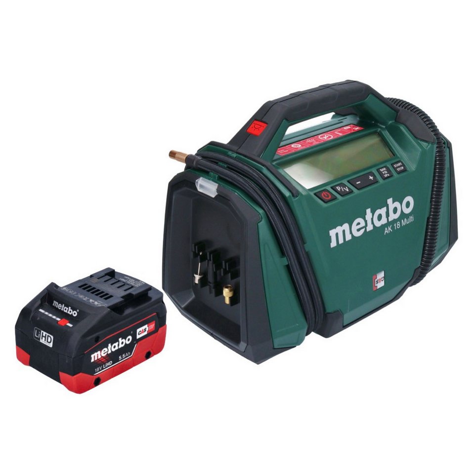 Thumbnail - metabo Akku-Handkompressor AK 18 Multi Akku Kompressor 18 V 11 bar + 1x Akku 5,5 Ah - ohne Lader