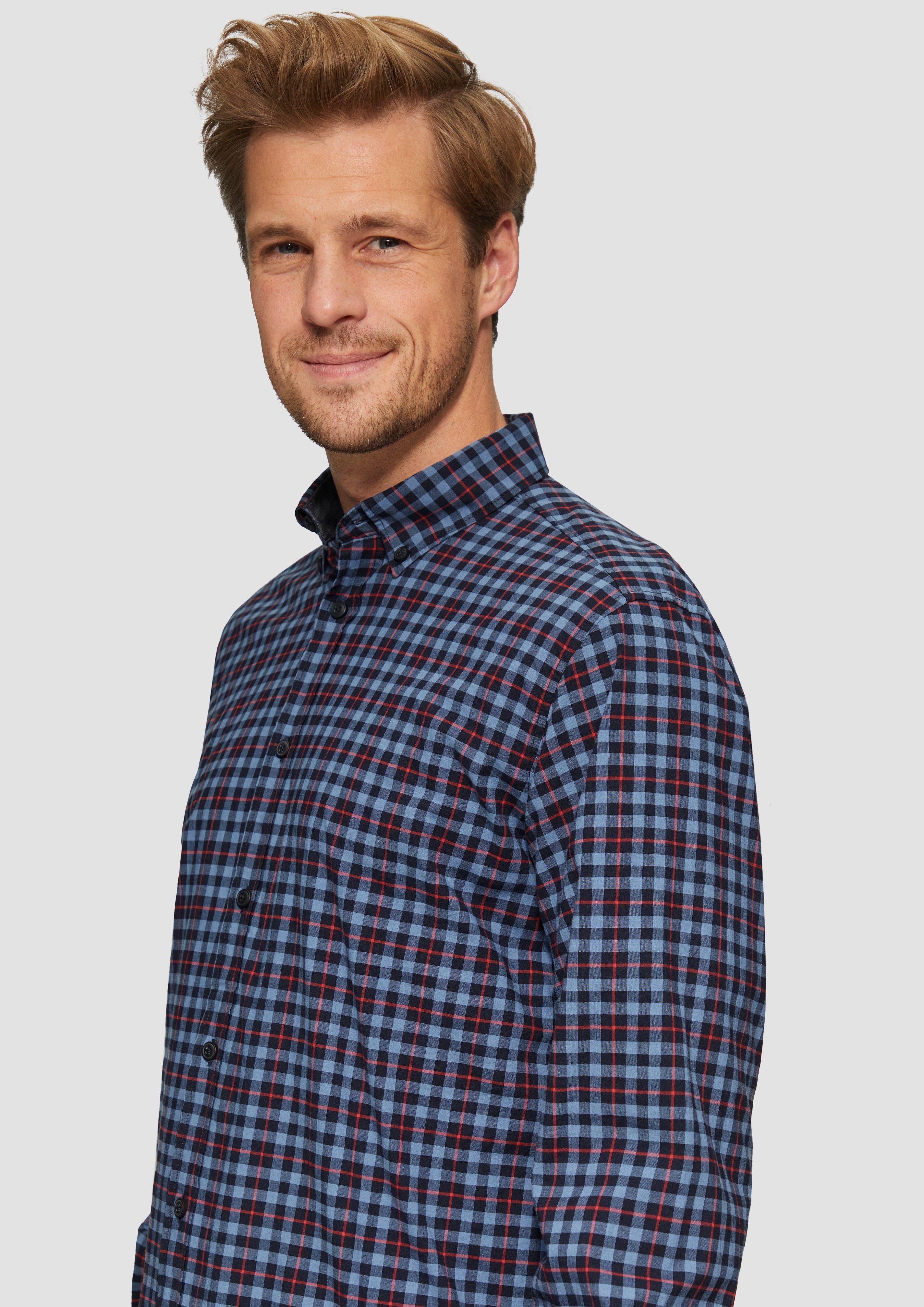 s.Oliver Langarmhemd Regular Fit: Kariertes Hemd günstig online kaufen
