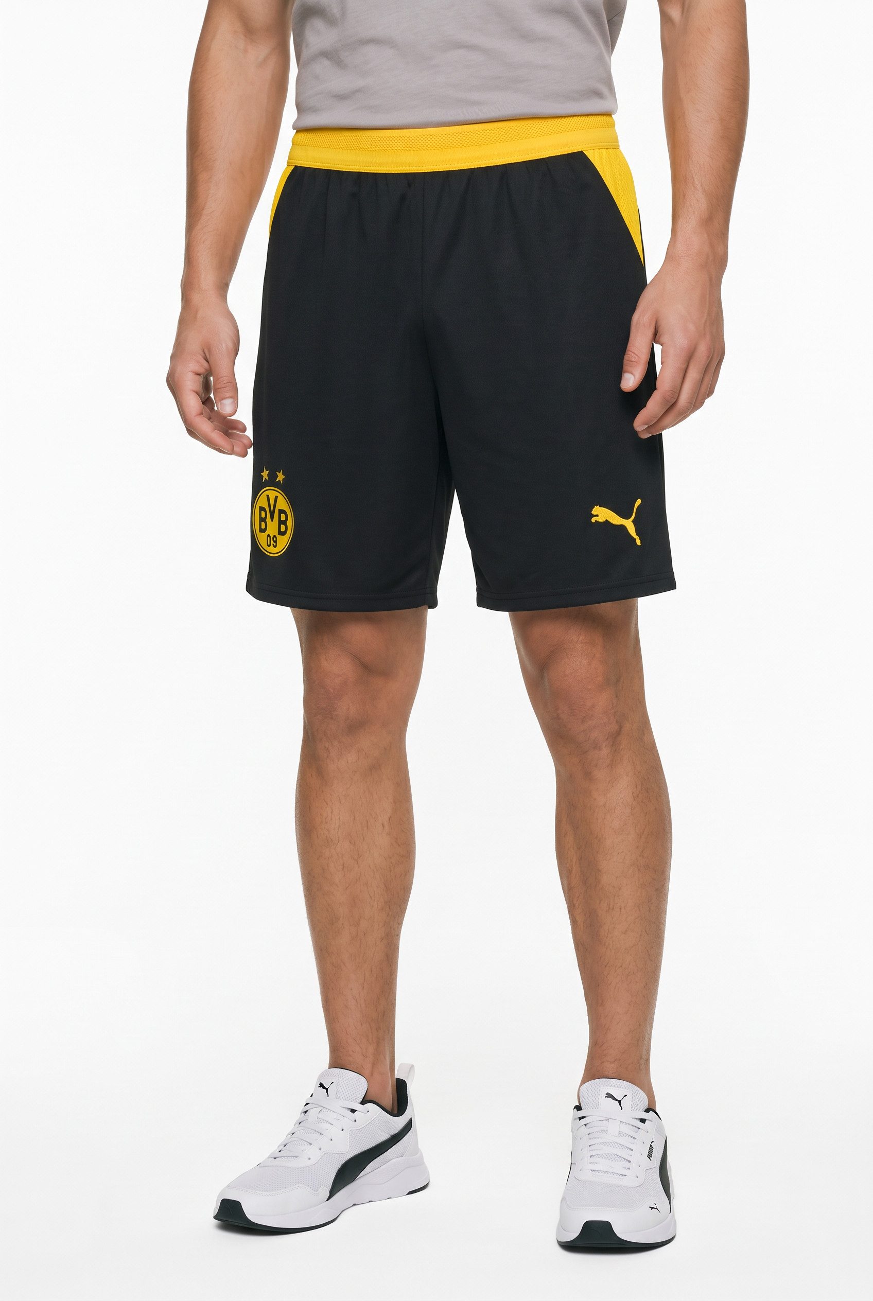 PUMA Trainingsshorts BVB SHORTS REPLICA Regular Fit, für Fußball, sportlicher Stil, atmungsaktives Material