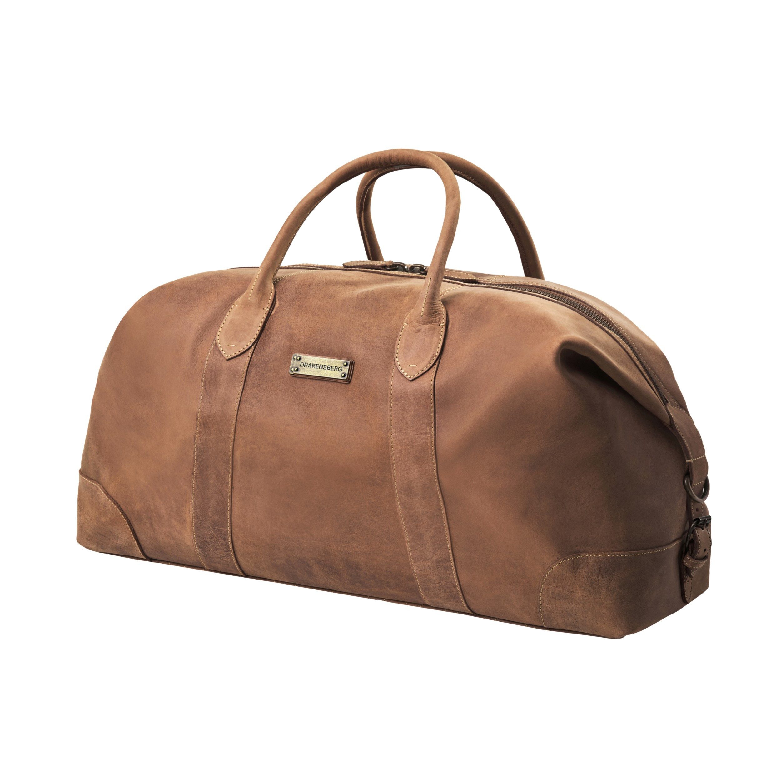 DRAKENSBERG Reisetasche Weekender »David« (60) Havana-Braun, aus vollnarbigem Premium Leder für Herren und Damen im Vintage-Design