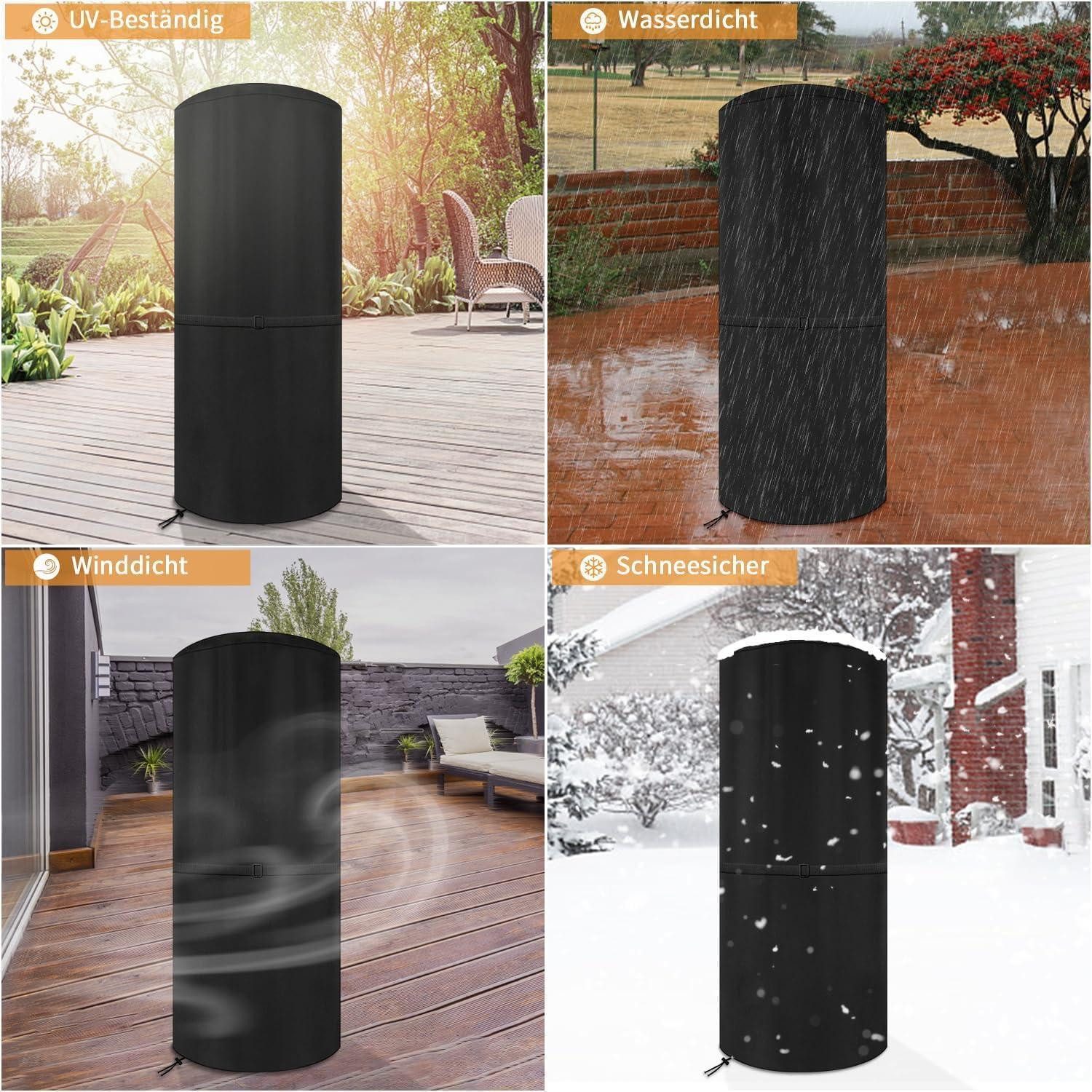 LuxusKollektion Heizstrahler-Schutzhülle Wetterschutzhülle für Terrassenheizer 600D Oxford Gewebe Schwarz