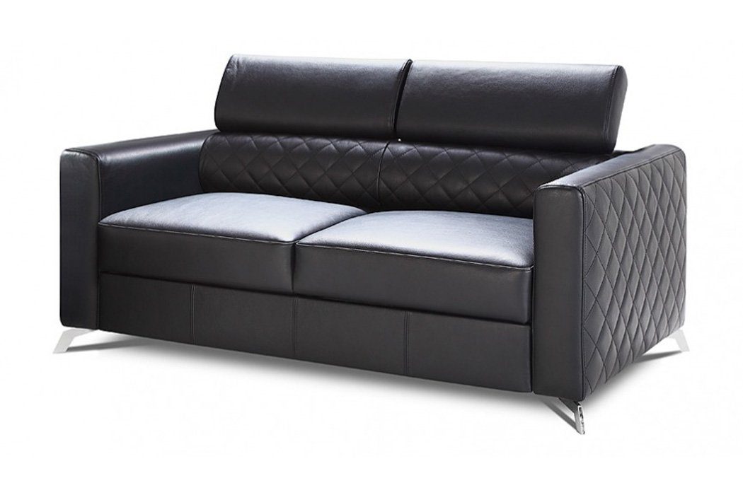 Sofa Made Moderne Neu, Ledersofa Couch Schwarzer Europe JVmoebel in 2-Sitzer Zweisitzer