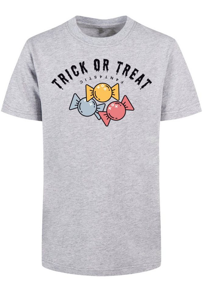 F4NT4STIC T-Shirt Trick Or Treat Halloween Print, Regular Fit und mit  gerippten Rundhalsausschnitt