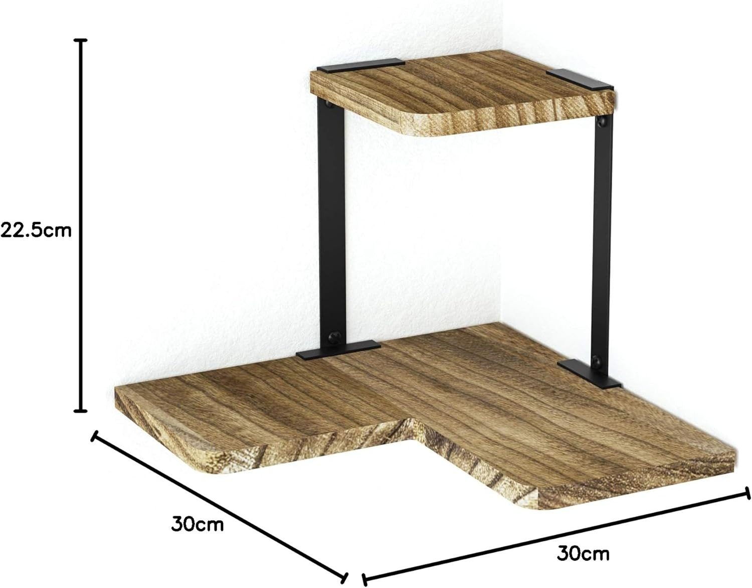 Holz Lichter Wandregal Eckregal Zickzack Holz, Platzsparendes Wandregal & Schweberegal modern, langlebig, pflegeleicht, luxuriös, minimalistisch, Eckregal im Zi – Bild 3 von 5