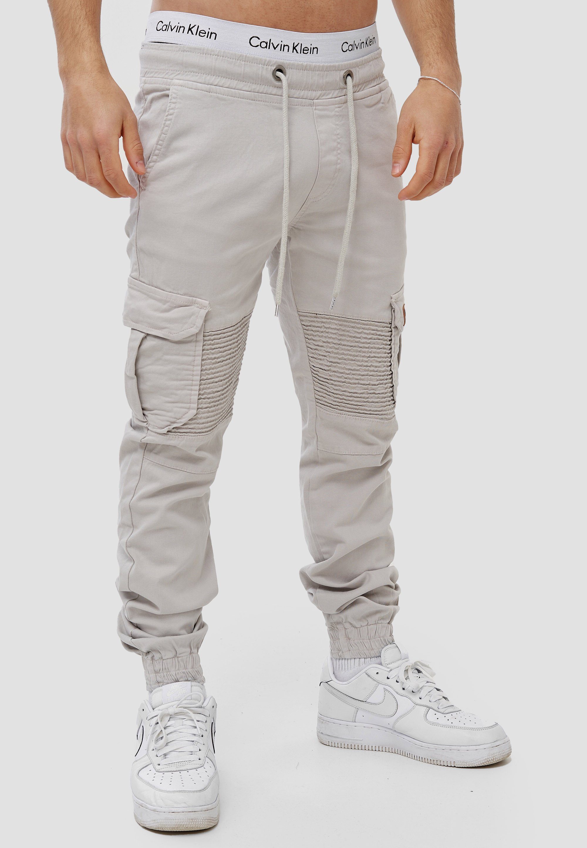 OneRedox Straight-Jeans H-3414 Casual Altweiß Freizeit Business Streetwear, 1-tlg) (Chino Cargohose