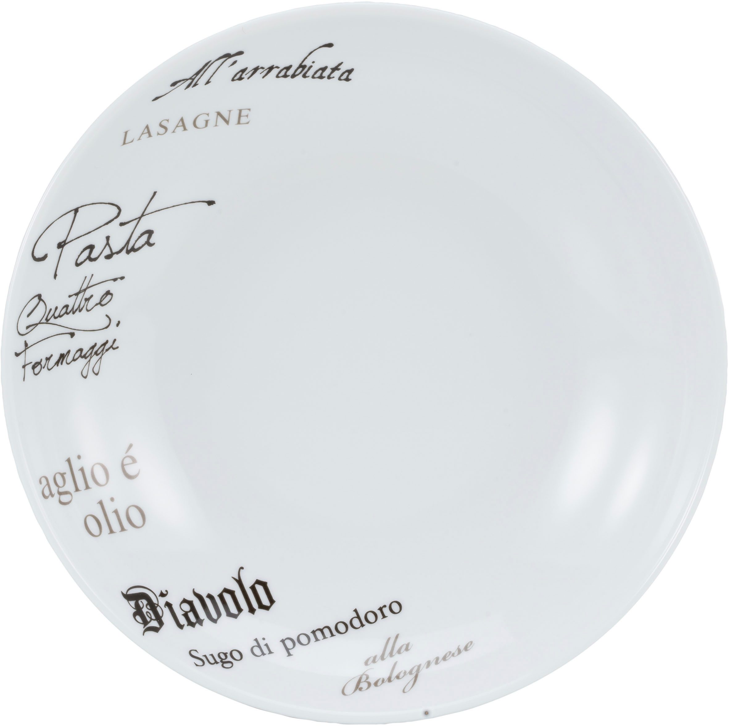 CreaTable Pastateller Europa Gustoso, Pastateller 27 cm 4-tlg, (4 St), Teller Set, Vielseitig einsetzbar, Dezente Dekoranlage
