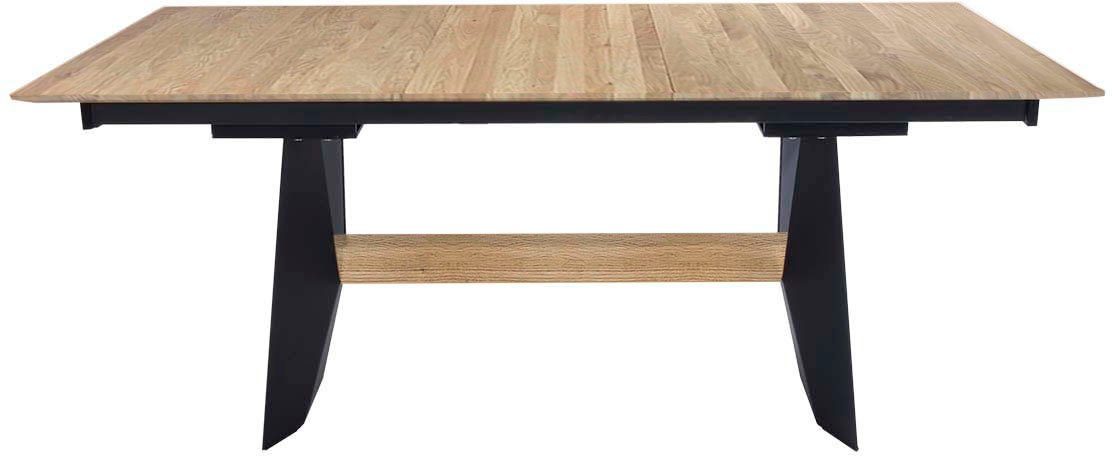 K+W Komfort & Wohnen Esstisch Wangentisch, Tisch fix, Gestell aus Metall mit Massivholzbalken, in 2 Breiten