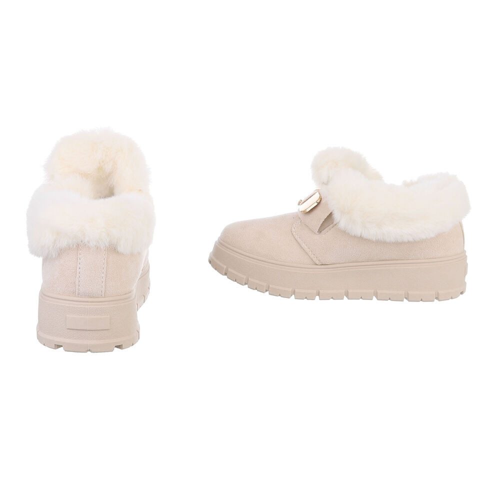Ital-Design Damen Snowboots Freizeit Snowboots (87475153) Flach Stiefeletten in Beige