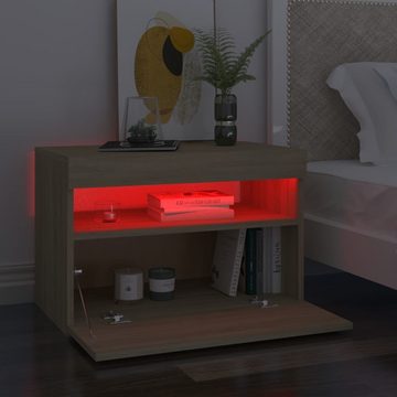 vidaXL Nachttisch Nachttische mit LED-Leuchten 2 Stk Sonoma-Eiche 60x35x40 cm