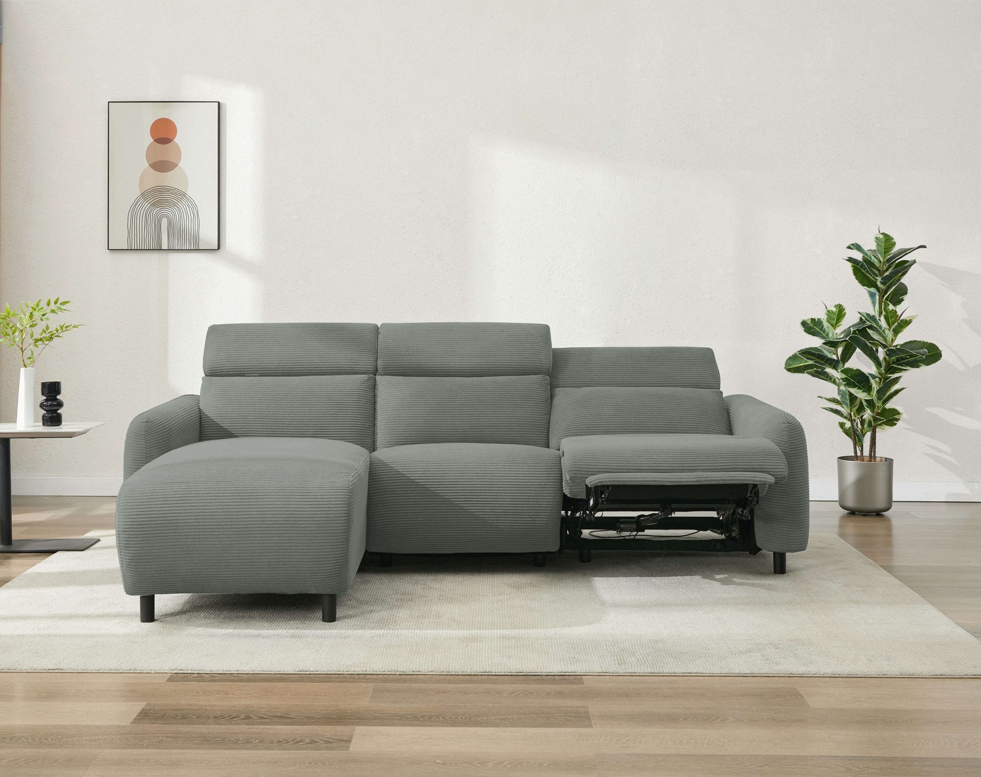 Home affaire Ecksofa "SKAANE in Cord, L-Form, 274 cm, manuelle u. elektrisc günstig online kaufen