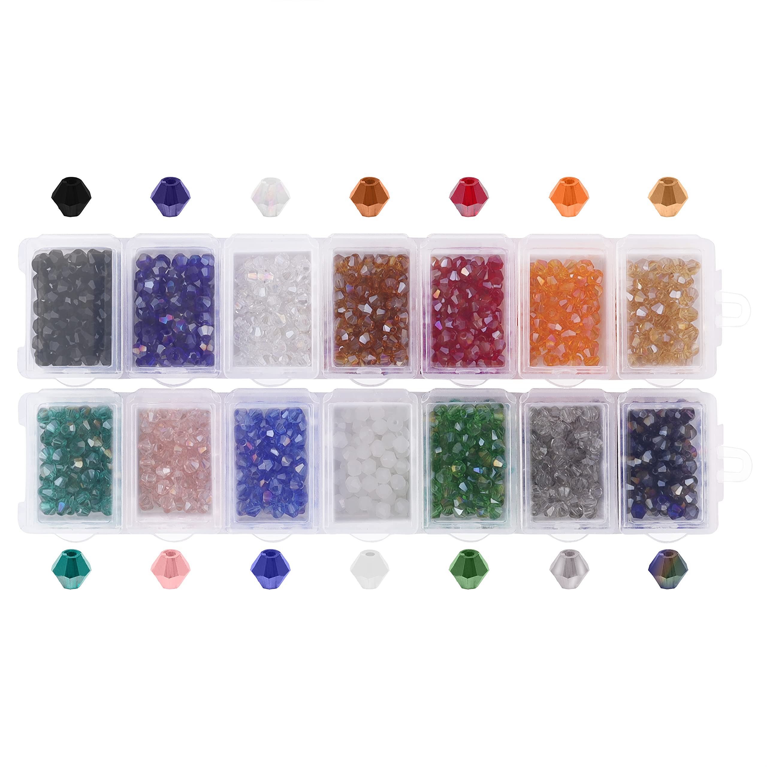 Handi Stitch Bastelperlen 1400er Set 4mm Glasperlen - Bastelmaterial, (1-tlg)