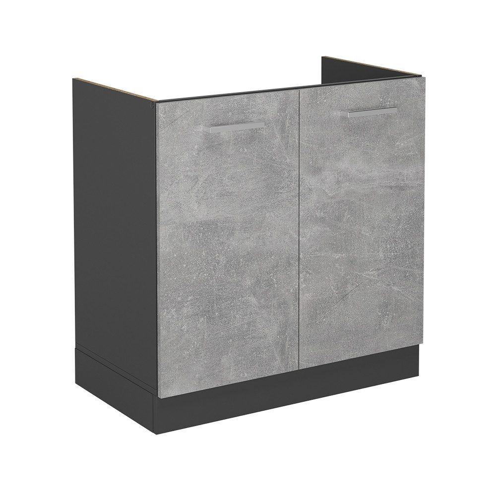 Vicco Unterschrank R-Line, Beton/Anthrazit, 80 cm ohne Arbeitsplatte (1-St)