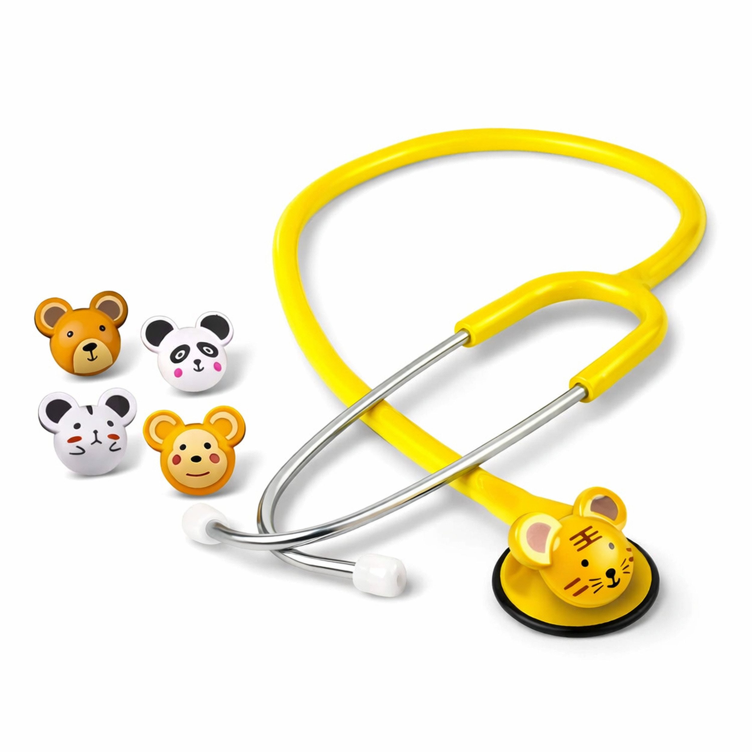 pulox Stethoskop CSC-10 Kinder Stethoskop mit 5 Tier-Pins in Gelb