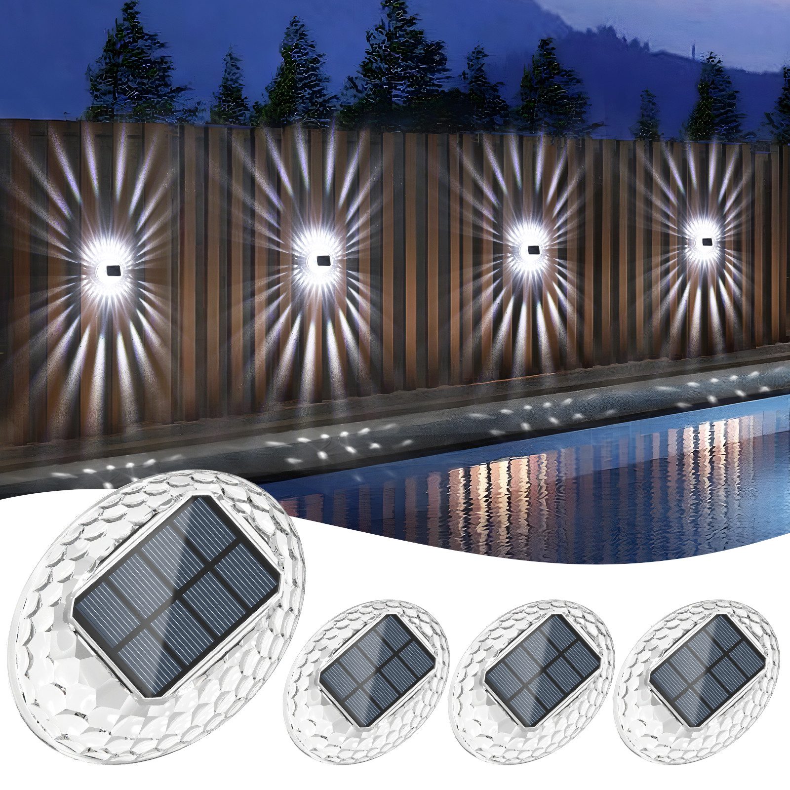 Elegear LED Solarleuchte 4/8Pack Solar Wandleuchte günstig online kaufen