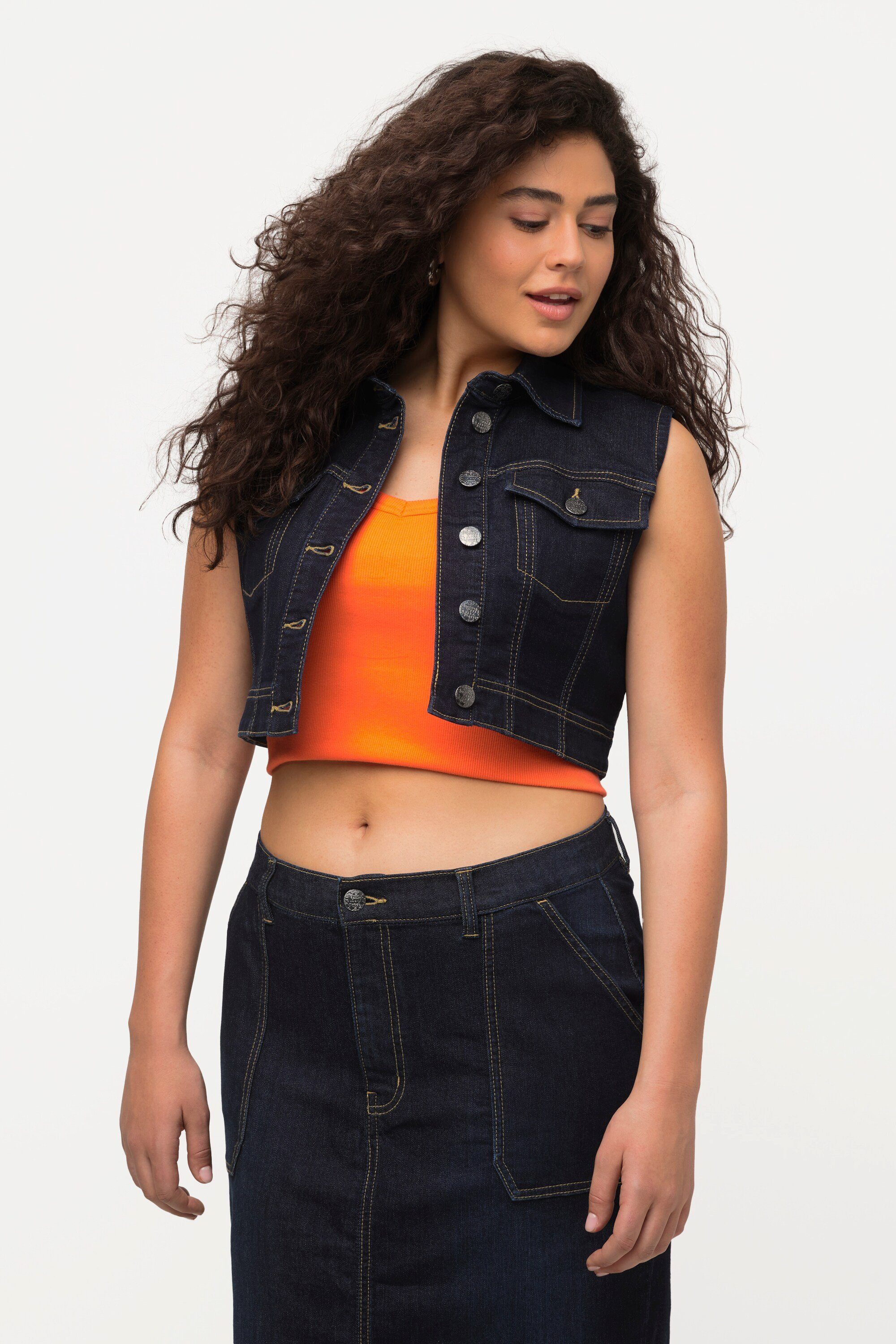 Ulla Popken Jeansweste Jeansweste kurz Slim günstig online kaufen