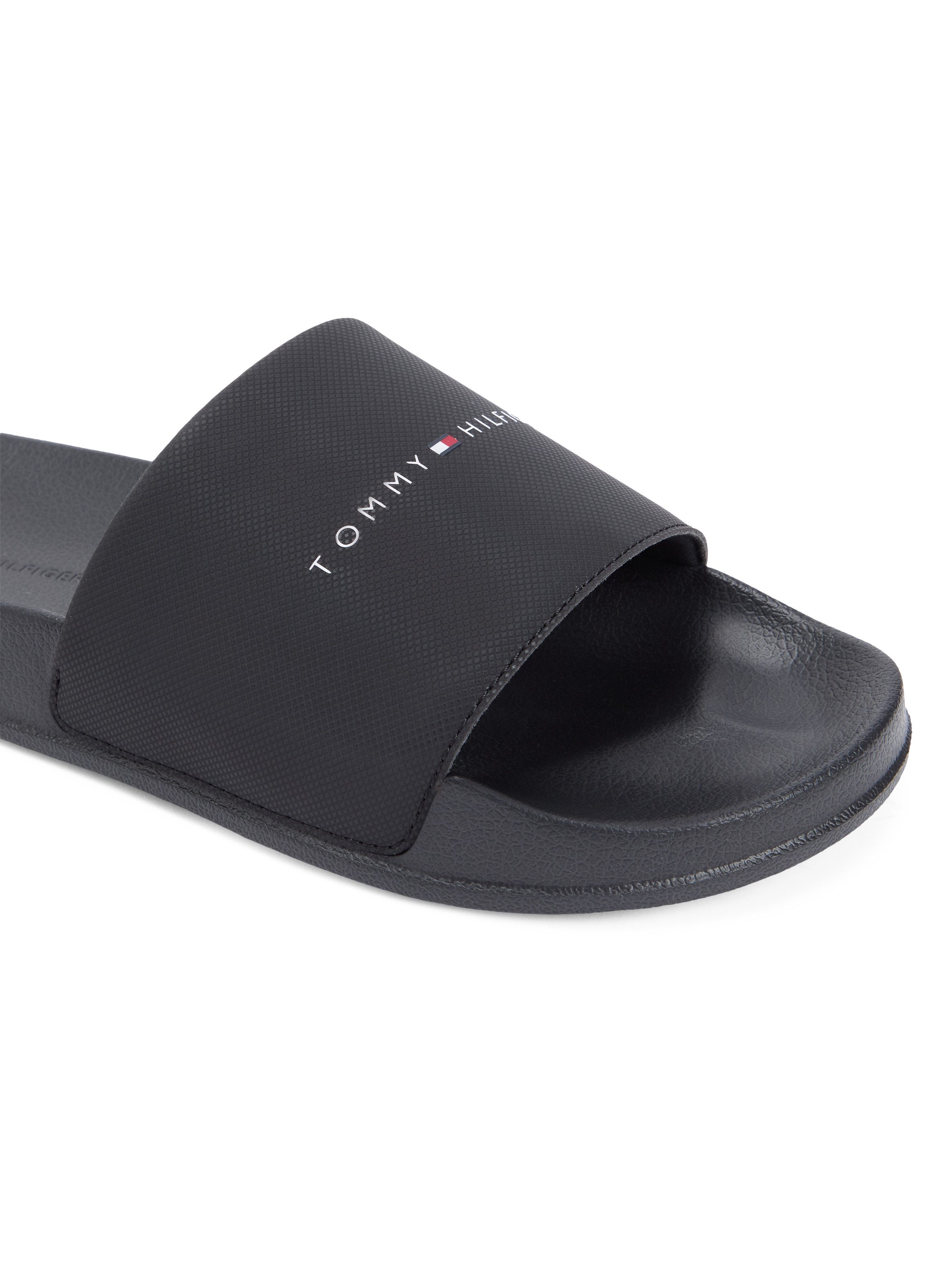 Tommy Hilfiger CORE TOMMY HILFIGER POOL SLIDE Badepantolette Sommerschuh, Pool Slides, Flat mit Logoschriftzug