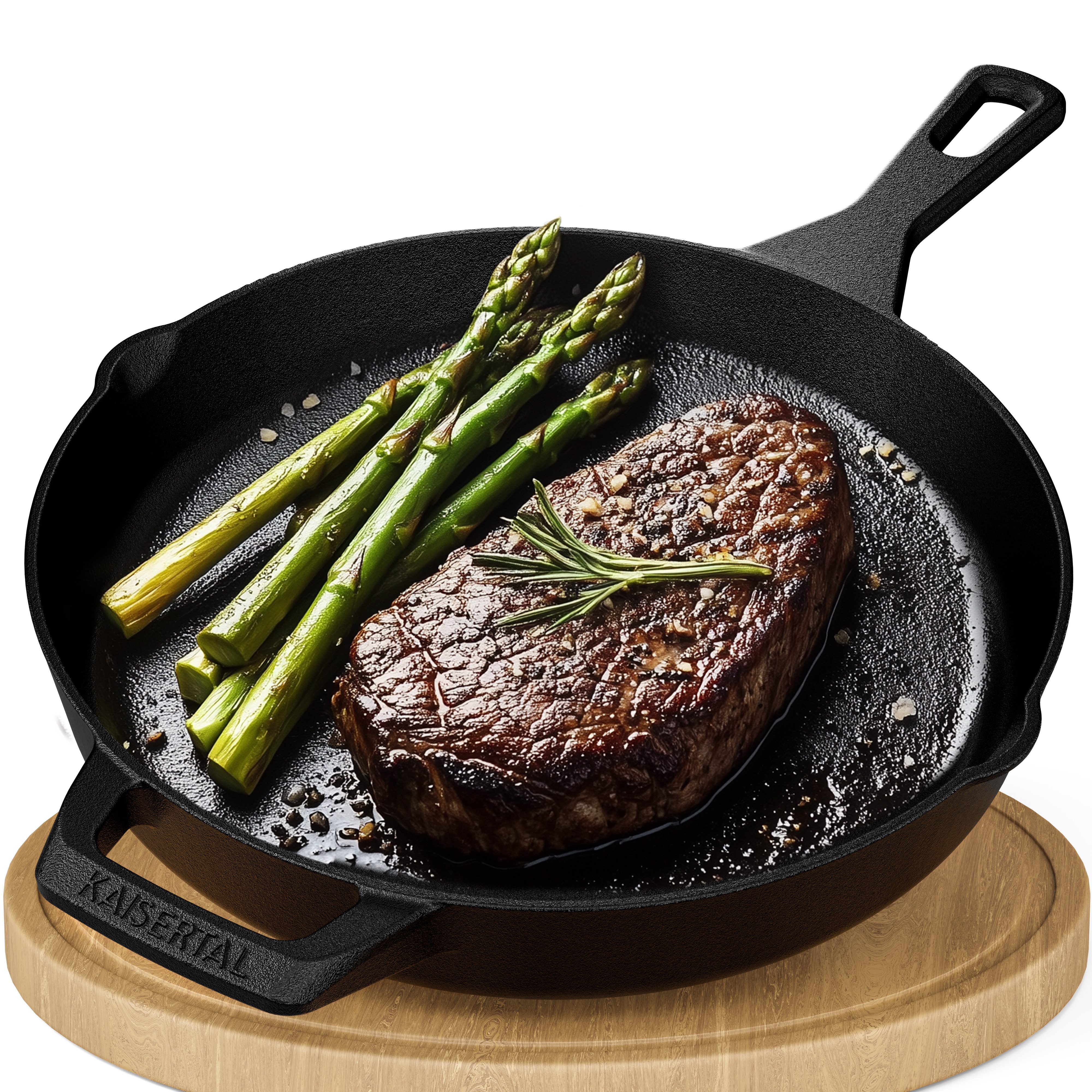 Kaisertal Bratpfanne KAISERTAL Gusseisenpfanne 30cm - Eingebrannt/Emailliert - Induktion, Gusseisen, Premium Pfanne Gusseisen Gusspfanne Bratpfanne Induktionsgeeignet