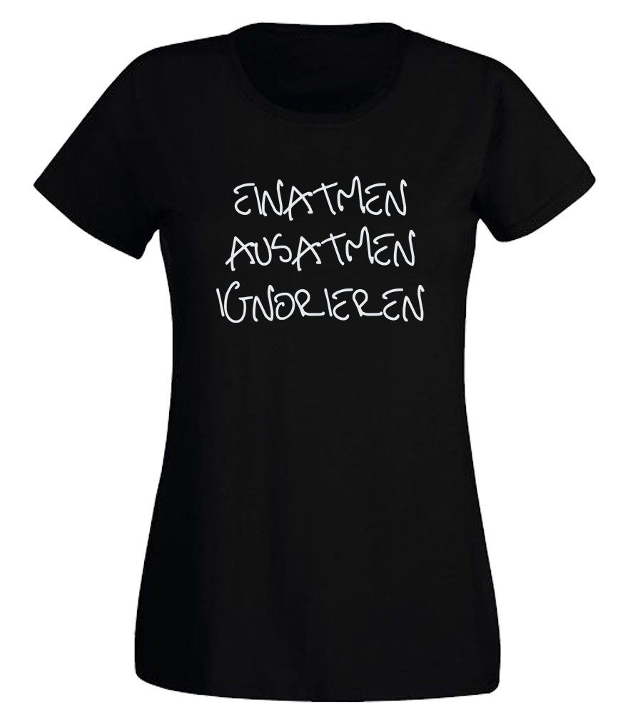 G-graphics T-Shirt Damen T-Shirt - Einatmen günstig online kaufen
