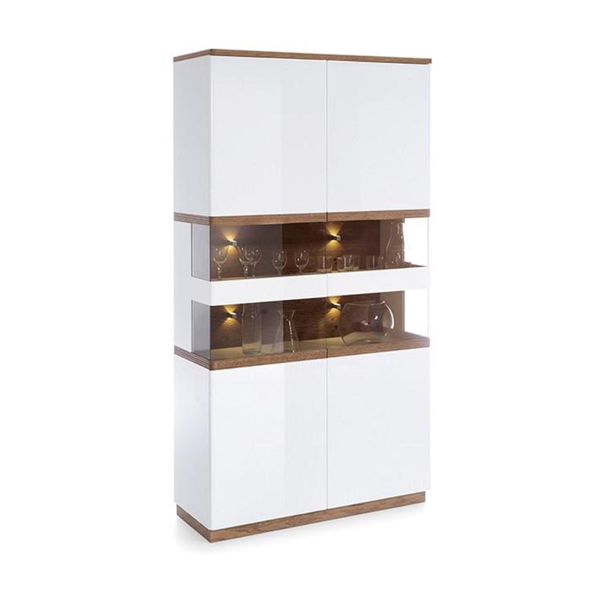 JVmoebel Vitrine Vitrine Modern Weiß Wohnzimmer Regal Vitrinen Stil Kollektion Anrichte Schrank