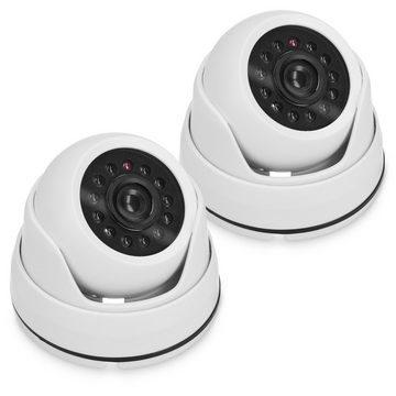 kwmobile 2x Dummy Kamera für Deckenunterbau - LED Licht - Dome Attrappe Überwachungskamera Attrappe (2-tlg)