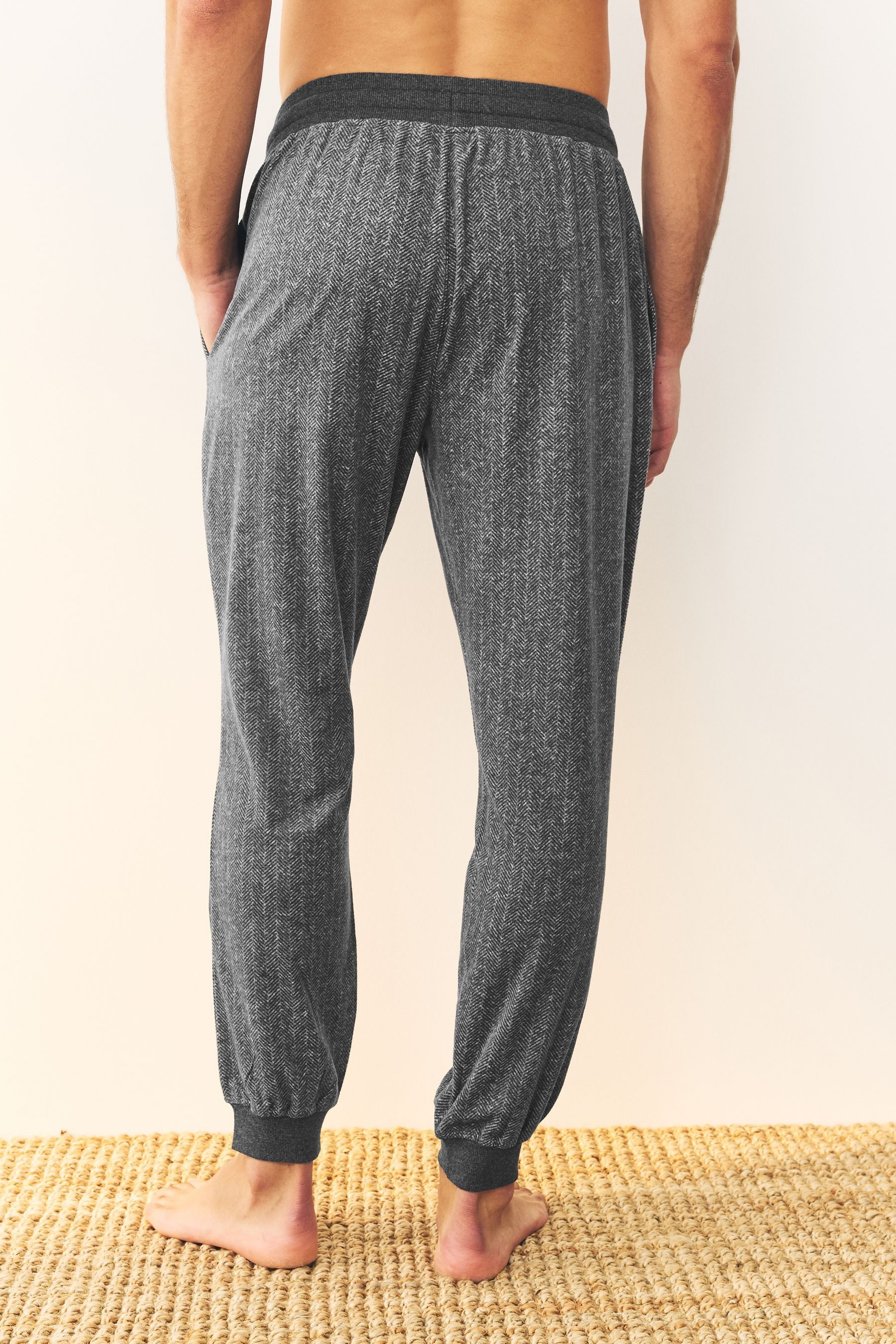 Next Pyjamahose Thermofleece-Schlafanzughose mit Bündchen + Karos (1-tlg)