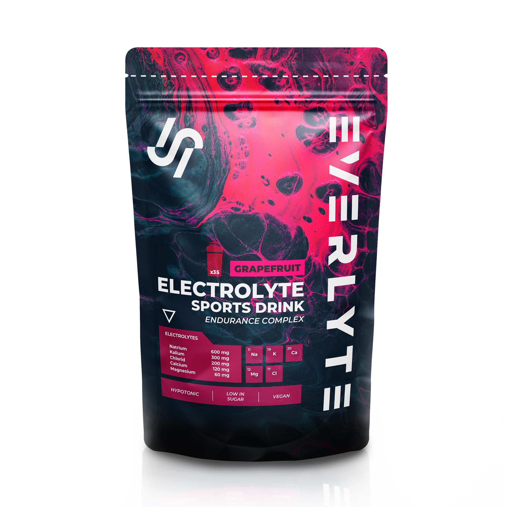 Premium Elektrolyte Pulver Vegan Zuckerarm Grapefruit Hydration Pulver
