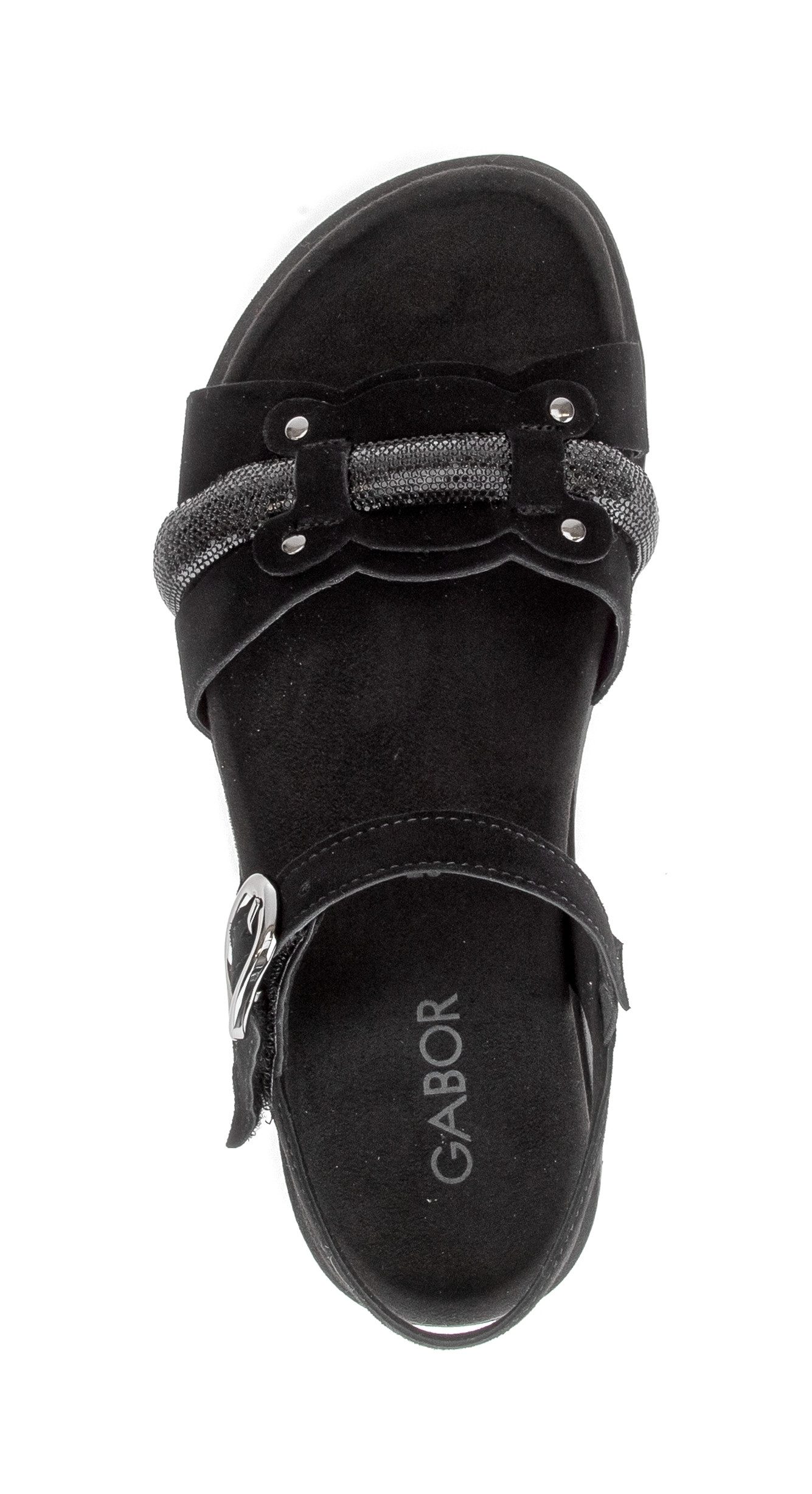 Gabor Sandalette Riemchensandale, Sommerschuh mit glänzendem Schmuckriegel