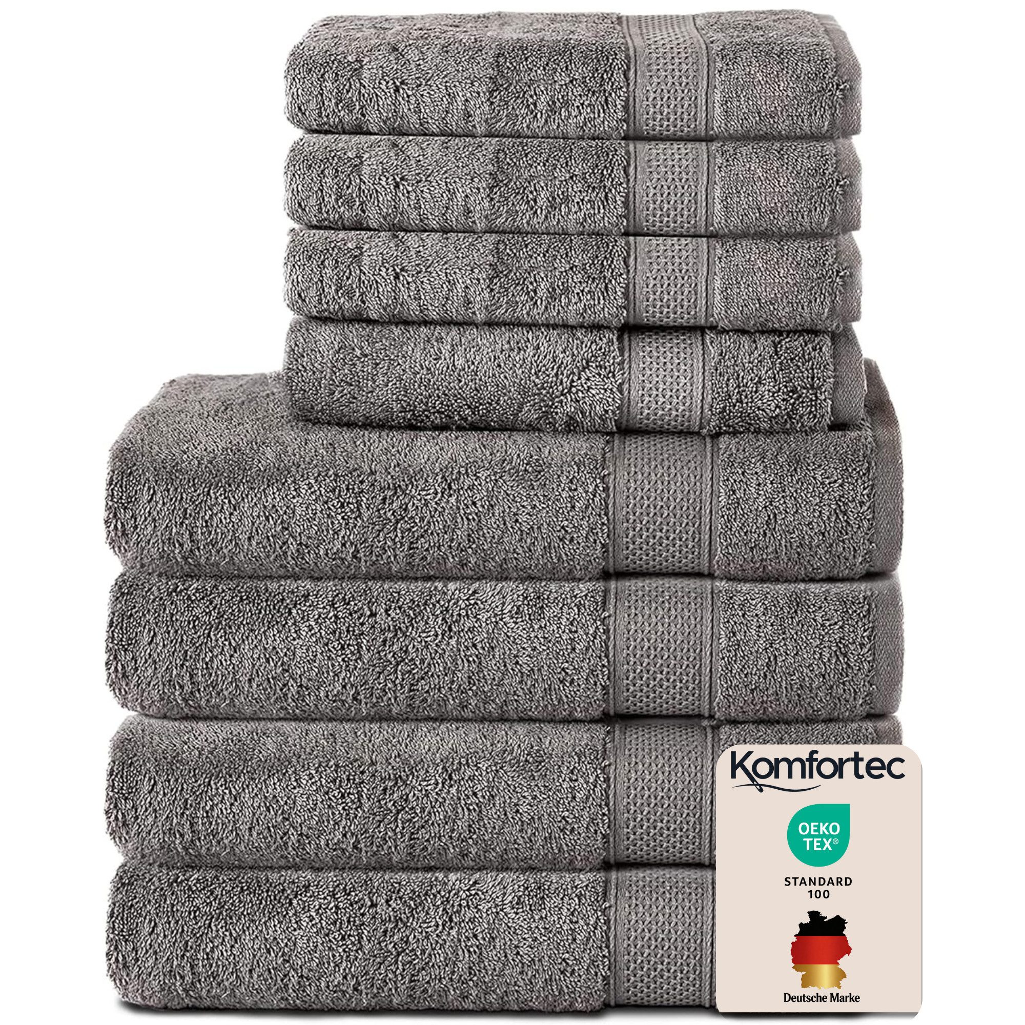 Komfortec Handtuch Set aus 100% Baumwolle, 4 Handtücher 50x100 cm und 4 Bad günstig online kaufen
