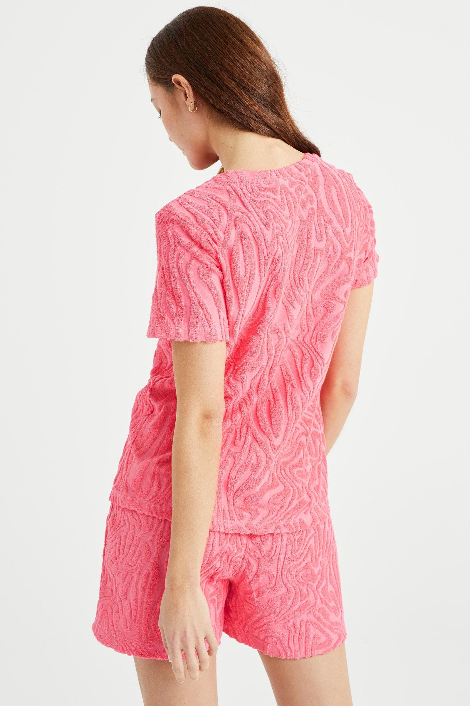 T-Shirt WE Fashion rosa (1-tlg) Leuchtend