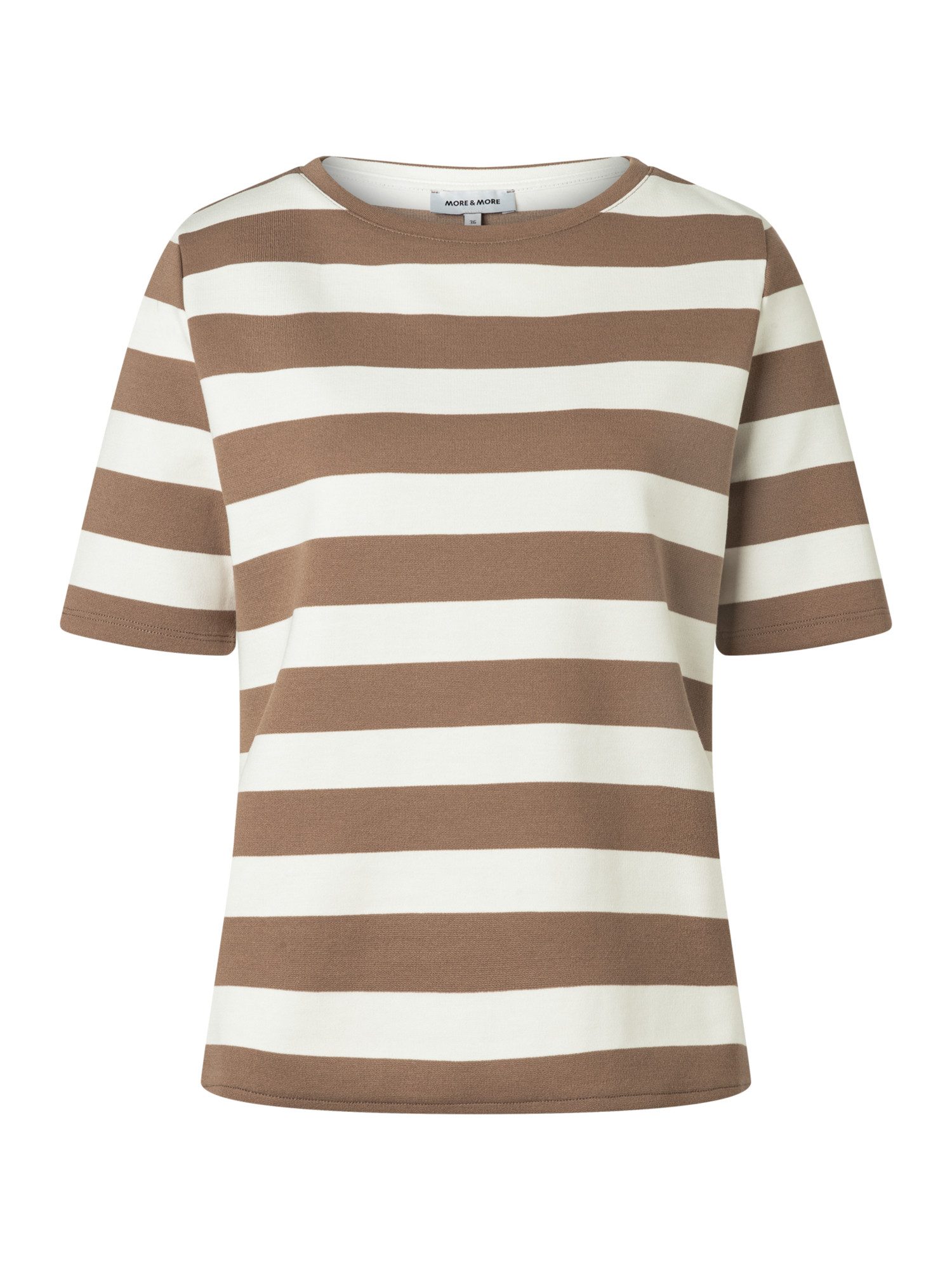 MORE&MORE Kurzarmshirt sportives, gestreiftes Heavy-Jersey-Shirt günstig online kaufen