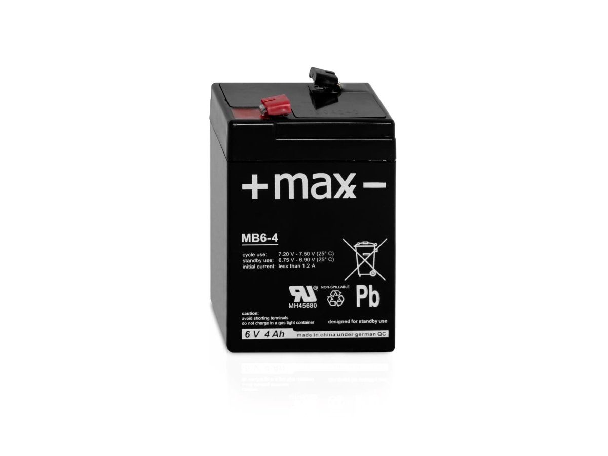 +maxx- 6V 4Ah passend für Handlampe Handscheinwerfer AGM Bleiakkus