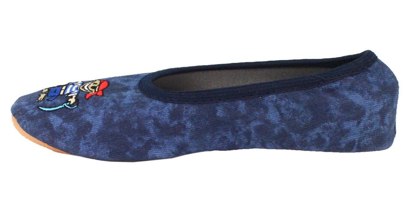 Beck Schläppchen Pirat Gymnastikschuh (für schmale Füße, für Sport, Kita, Schule und Zuhause) mit rutschfester Gummi-Laufsohle