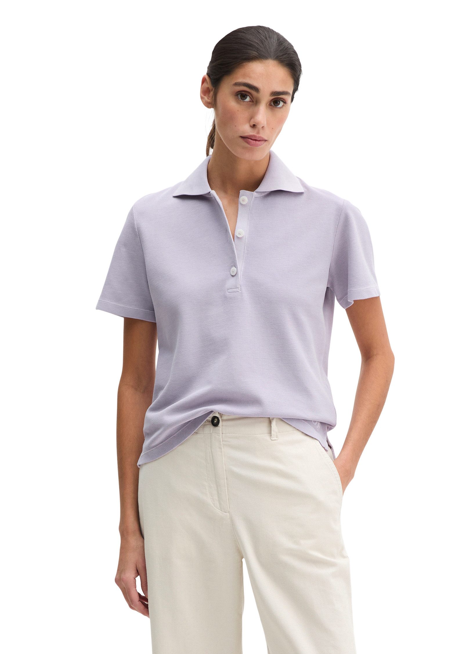 Poloshirt aus Garment-Dyed-Piqué-Jersey