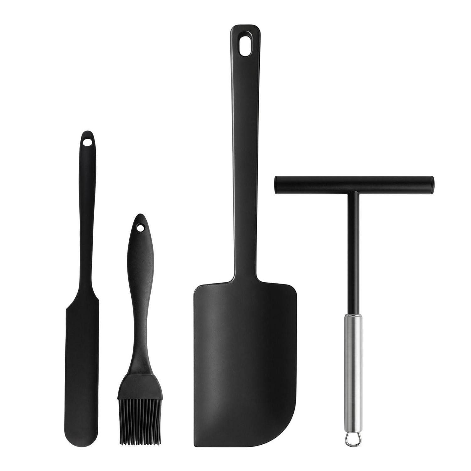 LuxusKollektion Crepes Verteiler Crepes Verteiler & Spatel Set 20cm T-Form Schwarz
