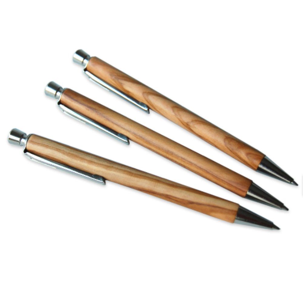 Olivenholz-erleben Kugelschreiber aus Olivenholz, jedes ca. ein Strichstärke (1-tlg), 0,6 mm, Kugelschreiber Unikat Stück