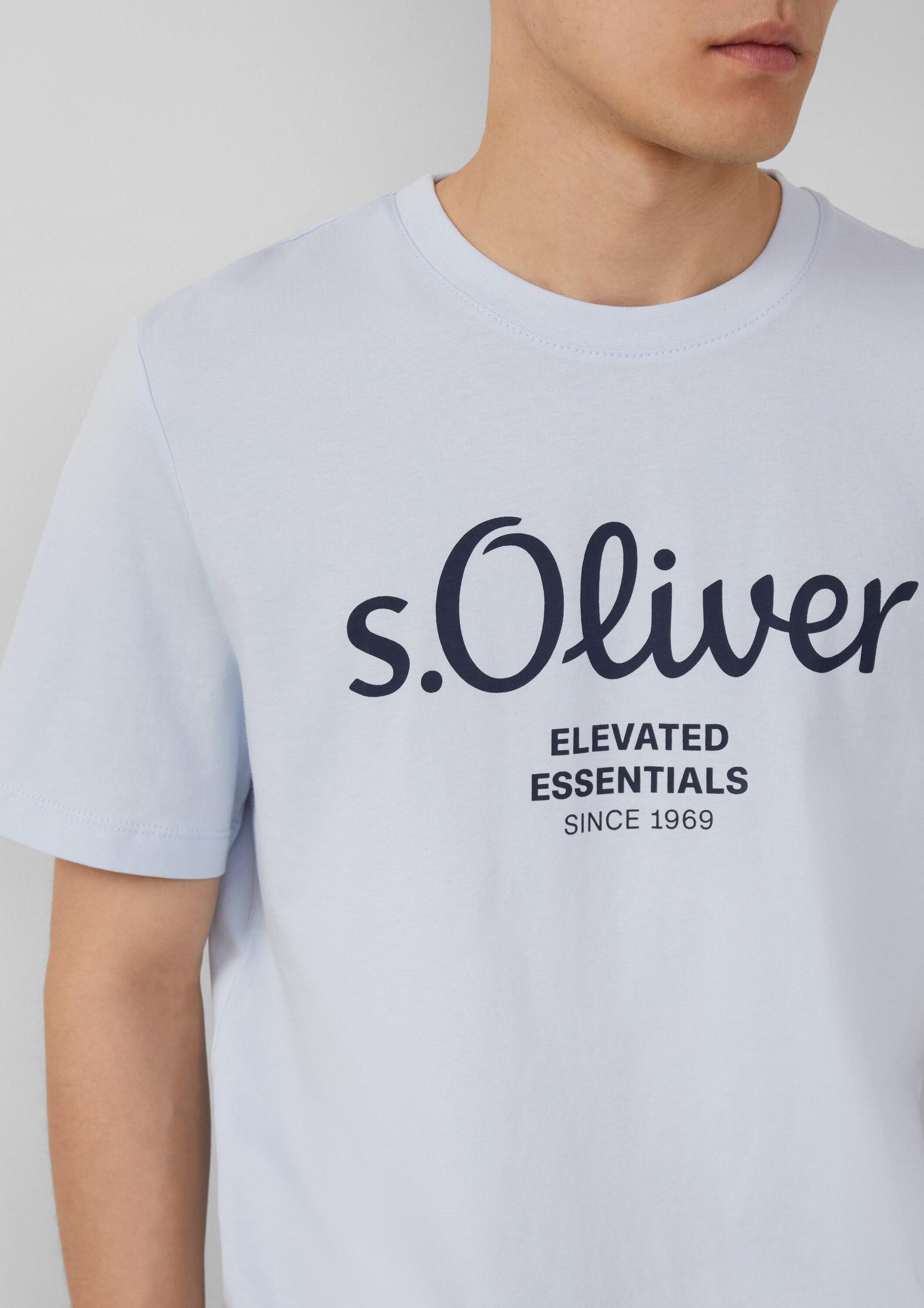 s.Oliver Kurzarmshirt T-Shirt Baumwoll-T-Shirt mit Logo-Print