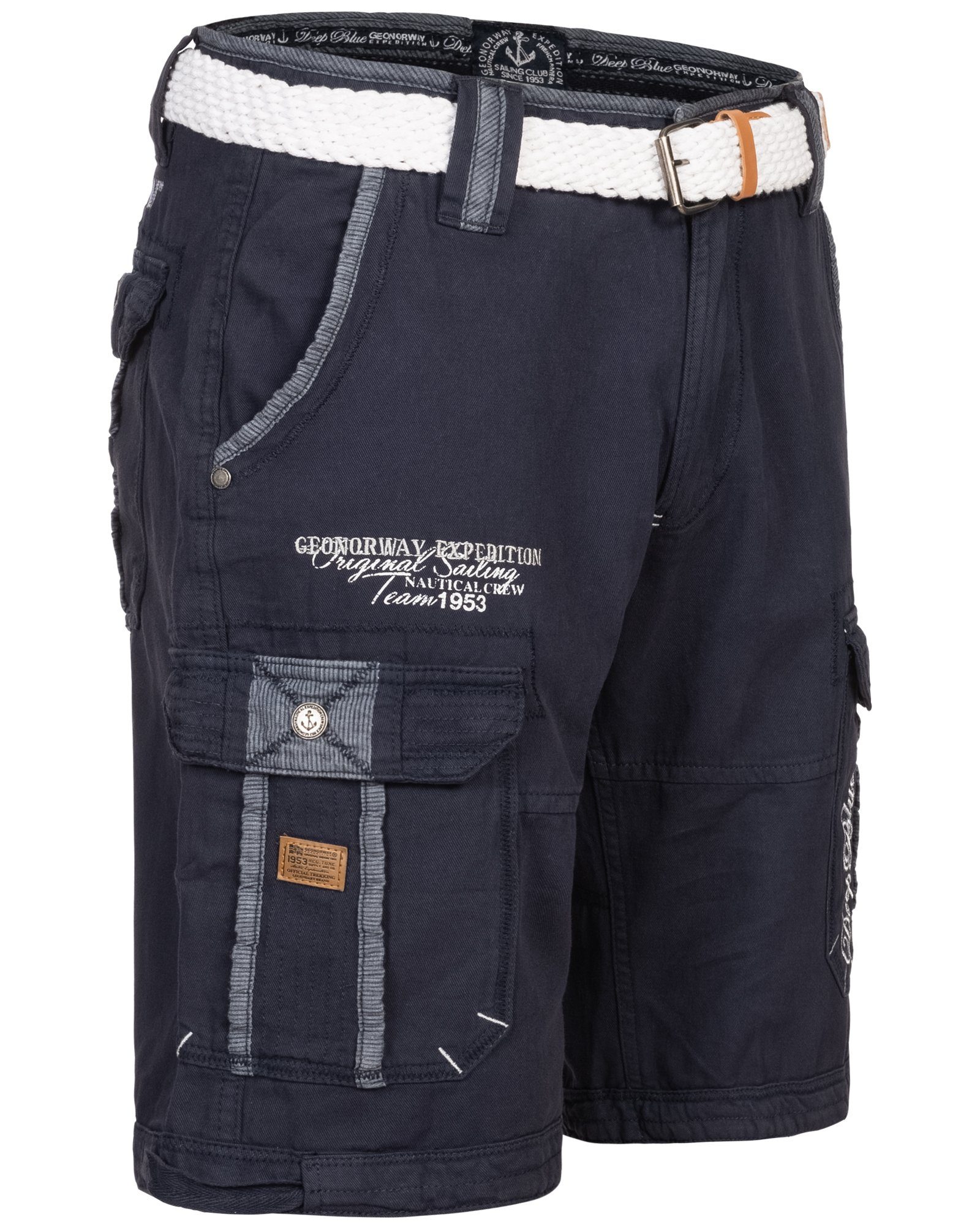Geographical Norway Shorts Herren Cargo Shorts Kurze Hose Short Bermuda Knielang Sommer + Gürtel – Bild 4 von 5