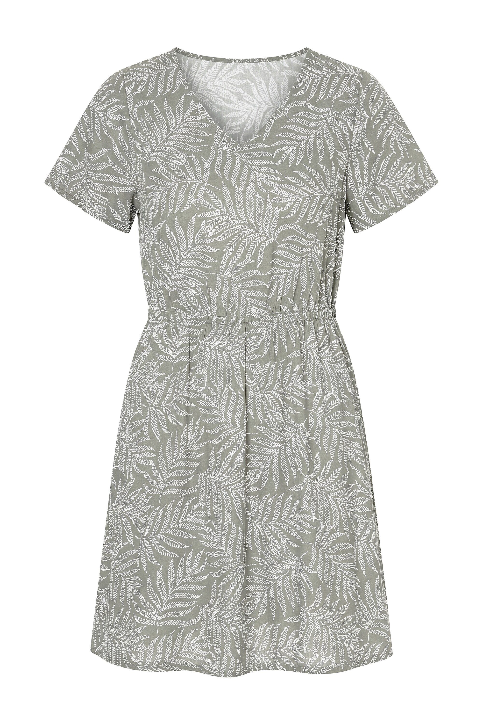 Angel of Style Jerseykleid Kleid A-Linie Blättermuster