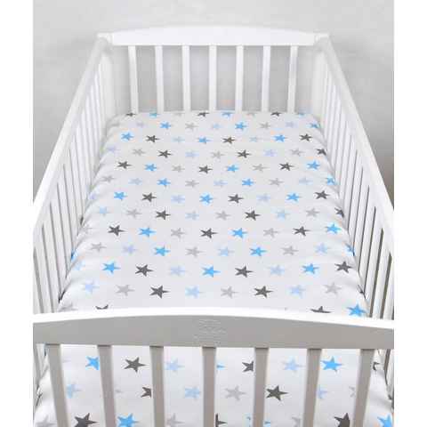 Spannbettlaken BABYLUX SPANNBETTLAKEN 60x120 cm Spannbetttuch Baumwolle Kinder Baby, BabyLux, 94. Sterne Blau