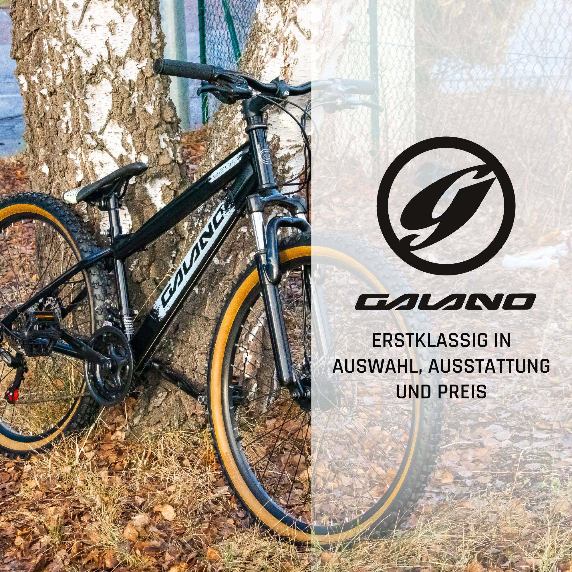 Galano Mountainbike G600, 18 Gang, Kettenschaltung, Dirtbike Fahrrad 26 Zoll für Jugendliche und Erwachsene 145 - 165 cm weiß/türkis