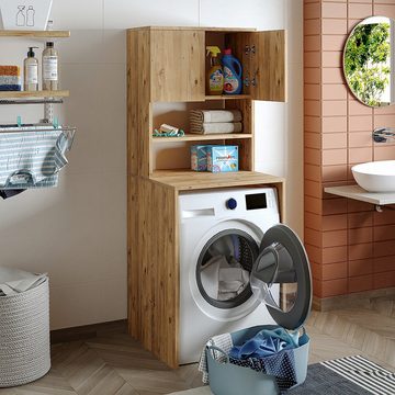 Roomart Waschmaschinenumbauschrank (Badezimmer Waschmaschinenschrank, Waschmaschinenüberbau, Waschturm)