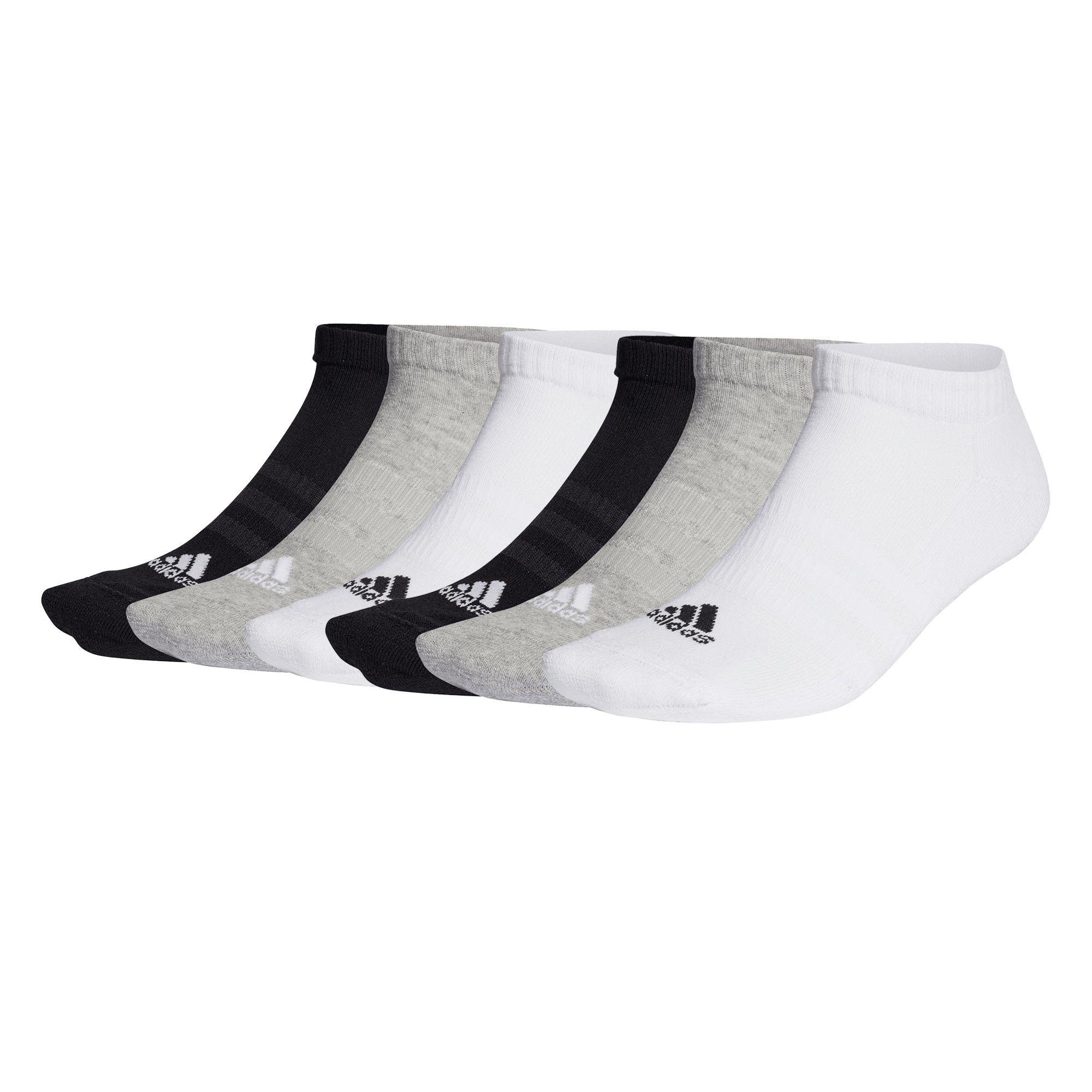 adidas Sportswear Sneakersocken Unisex Socken, 6er Pack - Linear Crew Cushioned Schwarz/Grau/Weiß