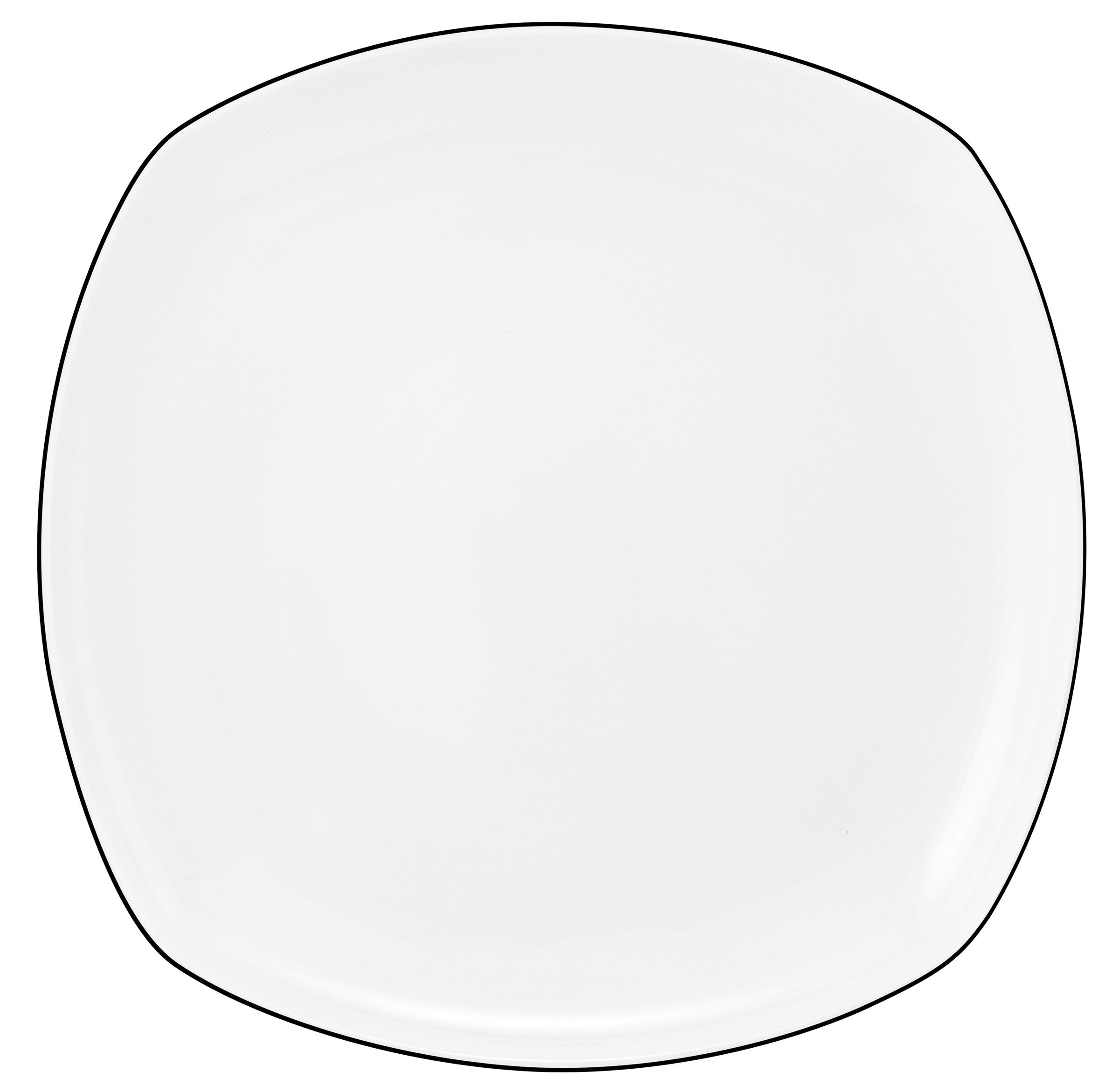 Seltmann Weiden Speiseteller Lido Black Line, (1 St), Тарелки eckig 26 cm