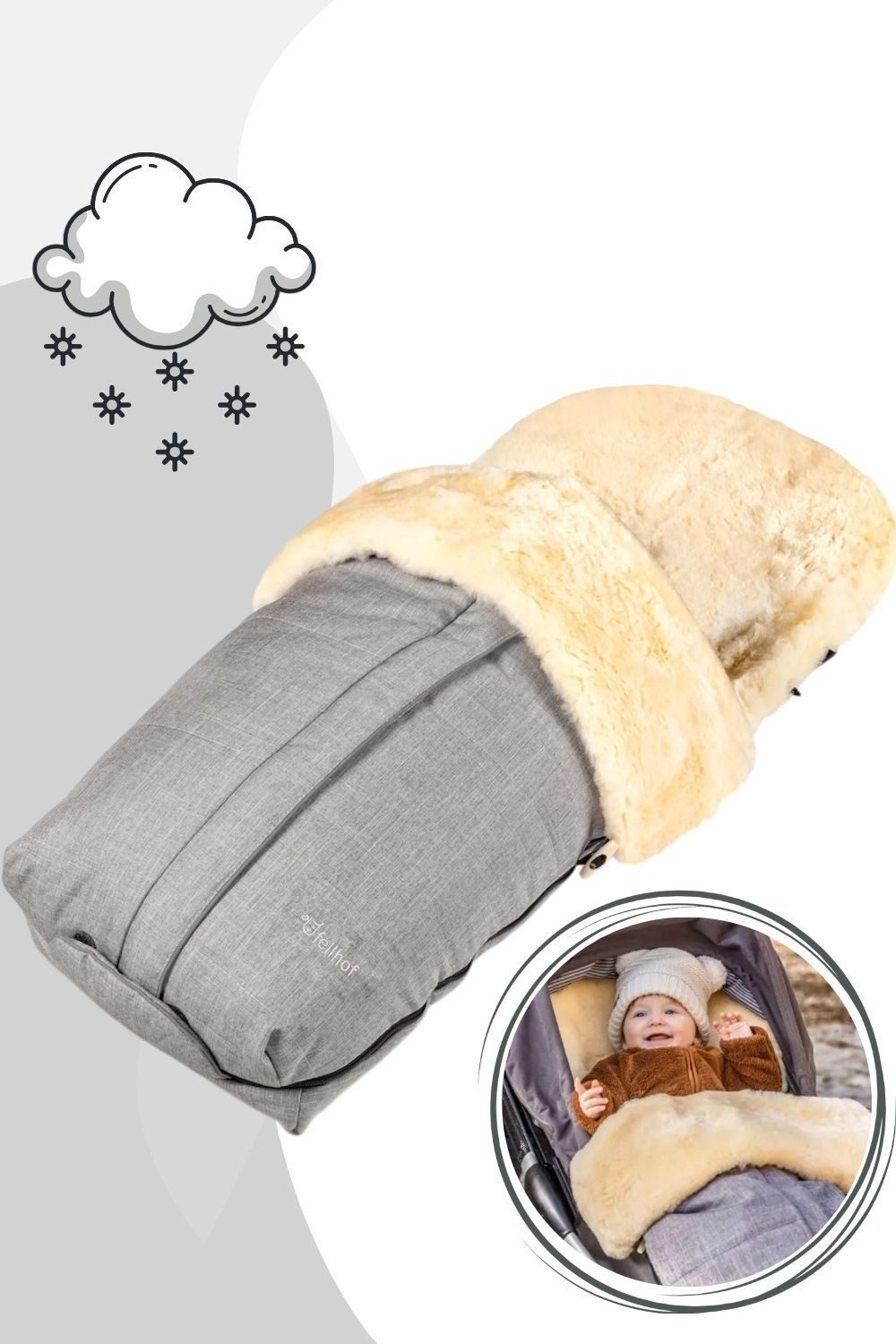 Fellhof Fußsack Kinderwagenfellsack Cortina / Fußsack