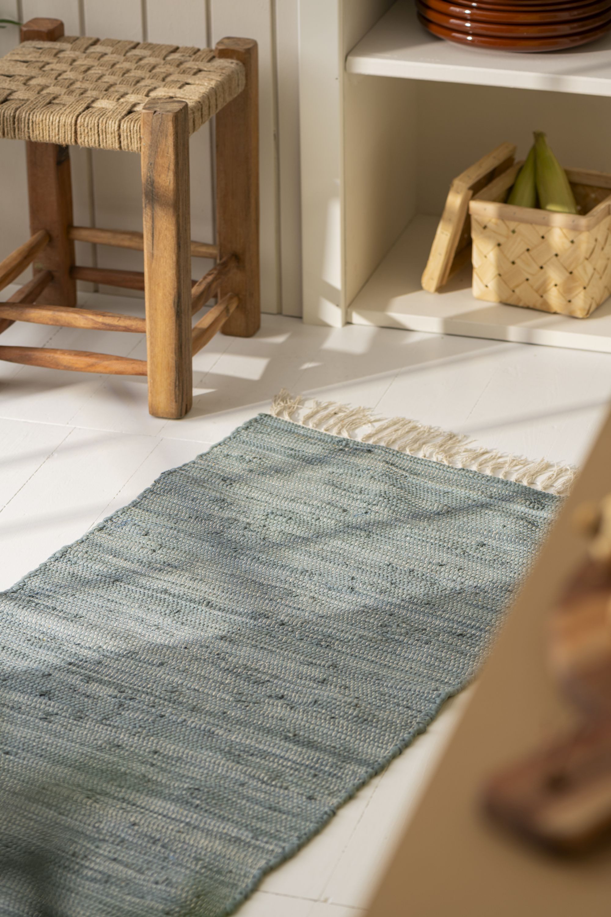 Ib Laursen Läufer Ib Laursen - Teppich Läufer Wohnraum 60x250cm Baumwolle Blau 65031-26