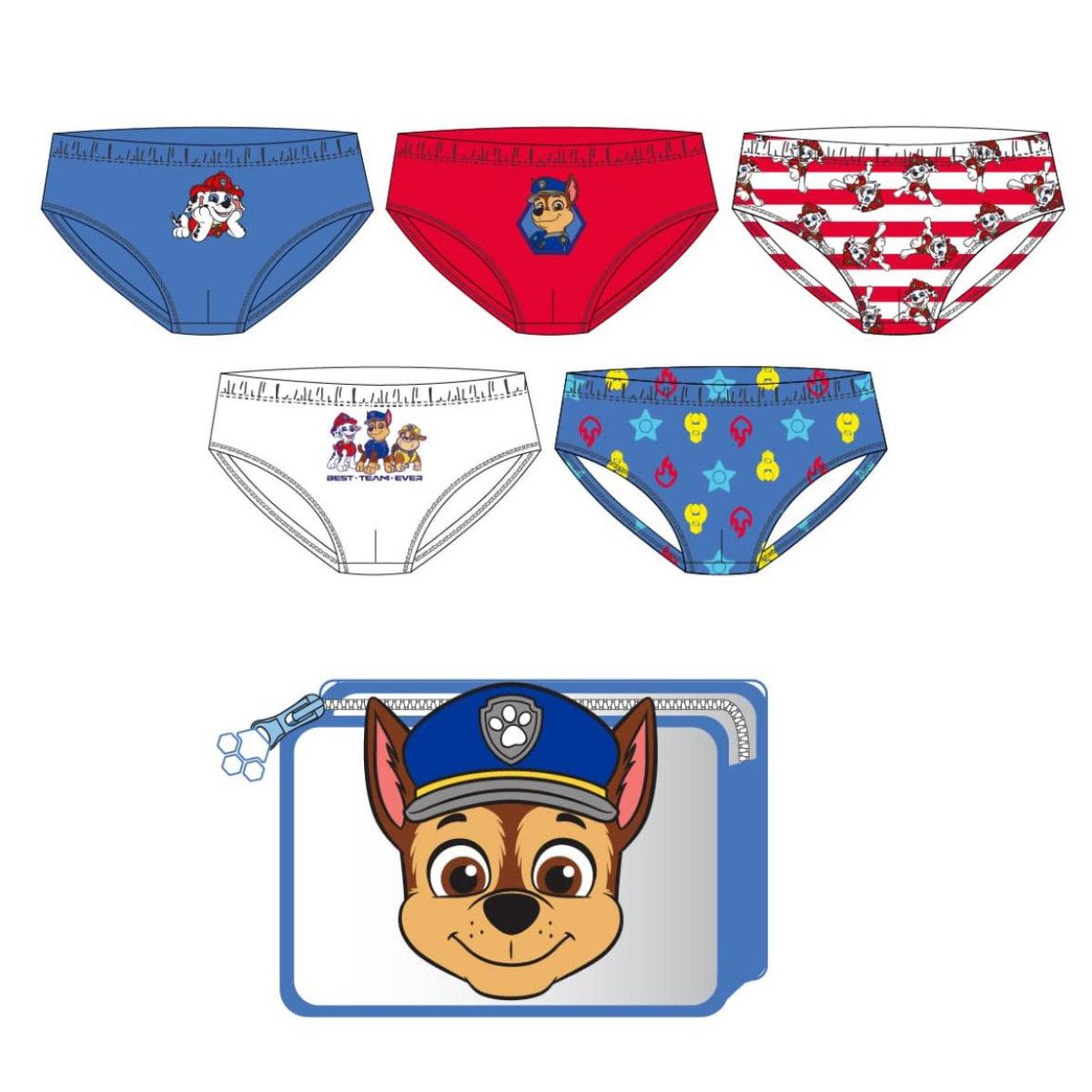 PAW PATROL Slip 5 Teile Jungen Wäsche Set Single Jersey 100% Baumwolle (5-St)