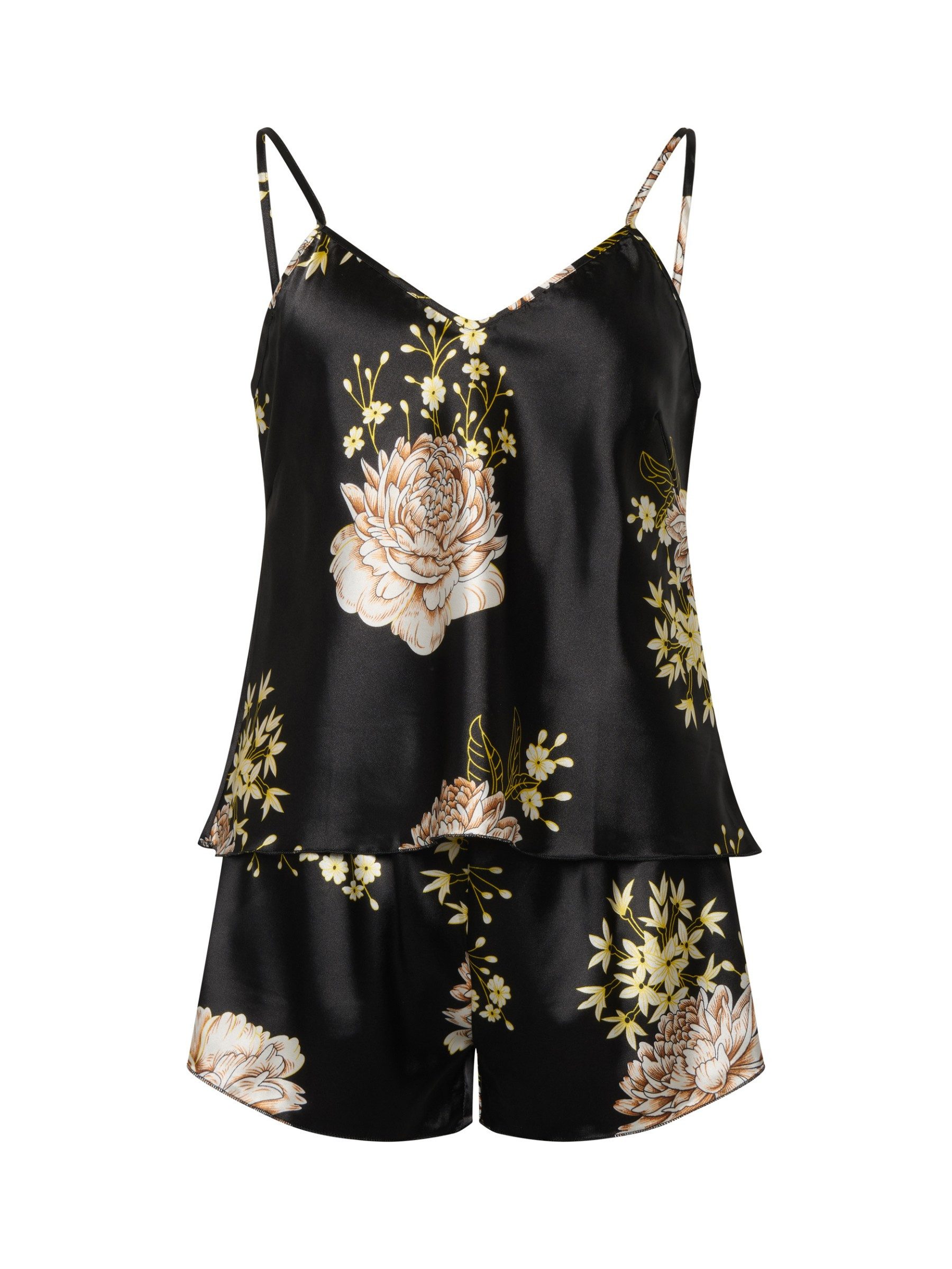 Orchibelle Shorty Satin Nachtwäsche-Set für Damen günstig online kaufen