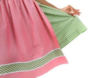 Almbock Dirndl Mini Dirndl Lucie (2-tlg) grün-pink (exclusive)