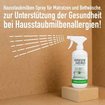 GreenHero Milbenallergie-EX, Bettwäsche Milbenspray für Matratzen / Bettwäsche Hygienespray (Zur Unterstützung der Gesundheit bei Hausstaubmilben Allergien)